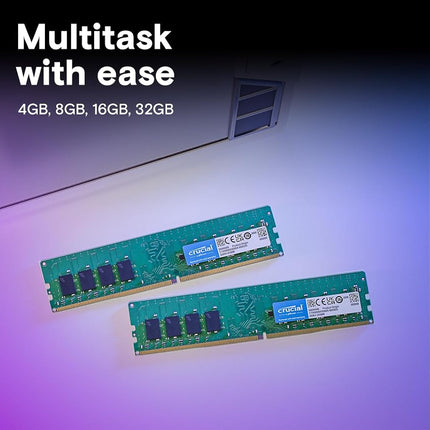 Crucial DDR4 RAM 32GB 3200MHz CL22, Desktop Computer Memory, (or 2933MHz, 2666MHz) - CT32G4SFD832A