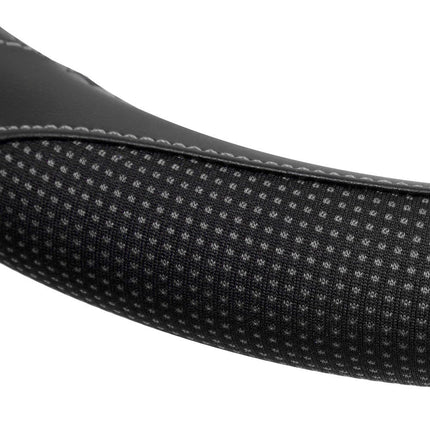 Motor Trend SW-808-WH White Steering Wheel Cover-Dotted Comfort Polyester Grip on Stitched Synthetic Leather