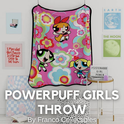 Franco Ropa de Cama Power Puff Girls, Manta de Micro Raschel Súper Suave, 46 x 60 pulg., (Producto Oficialmente Licenciado de Power Puff Girls) Coleccionables