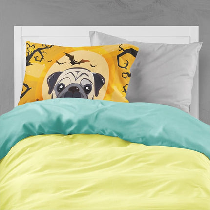 Caroline's Treasures BB1820PILLOWCASE Funda de almohada estándar de tela con pug cervatillo de Halloween, grande, multicolor
