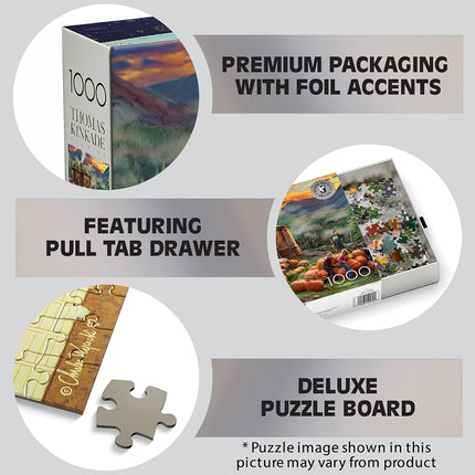 Ceaco - Thomas Kinkade Harry Potter - Hagrid’s Hut - 1000 Piece Silver Select Jigsaw Puzzle - Challenging Puzzles for Adults – Precision-Cut Pieces, Beautiful Artwork, and Hours of Fun