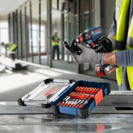 BOSCH SDMS24 Juego de 24 puntas de atornillar Impact Tough surtidas con estuche personalizable para aplicaciones de atornillado