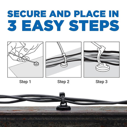 Mag Daddy Magnetic Cable Tie Mount - Small (10, Black)