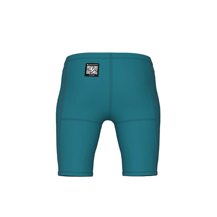 ARENA Boys' Powerskin Impulso Swim Racing Jammer Competition Tech Suit Swimming Trunks (Pack of 1), Biscay Bay/Cherry, 22