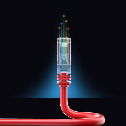 Maximm Cable Ethernet Cat 6, 6 m, paquete de 6 unidades, cable LAN de alta velocidad, cable de Internet, cable de conexión y cable de red, UTP, 10 Gbps, cable Ethernet de 550 MHz, rojo