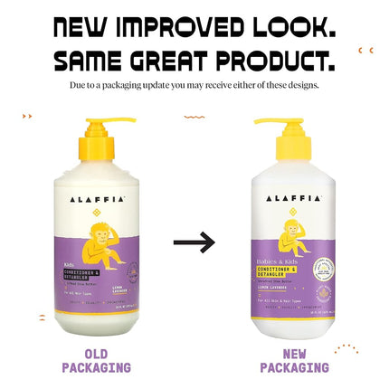 Alaffia - Après-shampoing et démêlant pour bébés et enfants Citron Lavande - 475 ml
