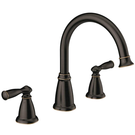 Moen 86924BRB Banbury 2-Handle Deck-Mount Roman Tub Faucet, Bathroom Fixtures in Mediterranean Bronze