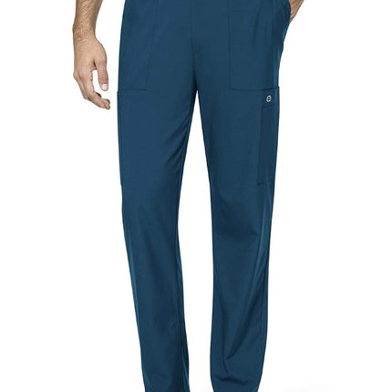 WonderWink 5355XCARI3XL W123 Men's Flat Front Cargo Pocket Pant, Caribbean Blue, Extended-3XL Size