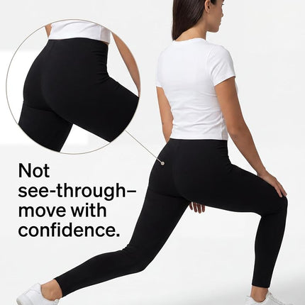 No Nonsense Women's Cotton Legging, Black/Espresso-2 Pair Pack, Large (Pack of 2)