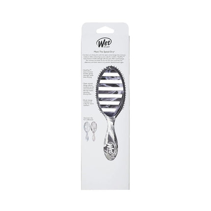 WetBrush Speed Dry Detangler With Heat Resistant HeatFlex Bristles and Open Vent Design to Dry Hair Faster, Gentle on All Hair Types, Metallic Marble Collection, Onyx