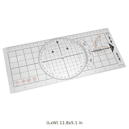 3 Pcs Marine Navigation Kit, Nautical Chart Plotting Tool Set with Single Hand Divider, Navigation Ruler and Protractor, Drafting Supplies for Boating, Sailing, Seafaring