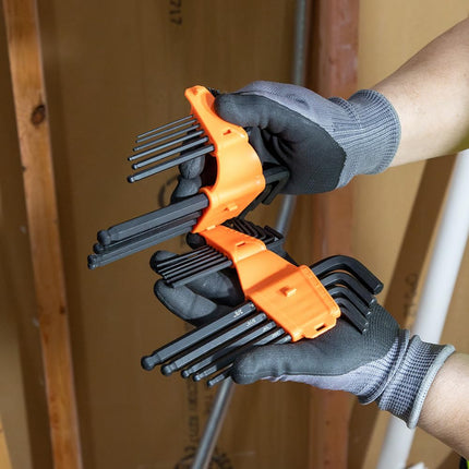 KLEIN TOOLS BLS10M 10-Key Metric Hex Key Caddy Set, L-Style Ball-End Keys, Sizes 1.5 to 10mm, Heat-Treated, Black Phosphate