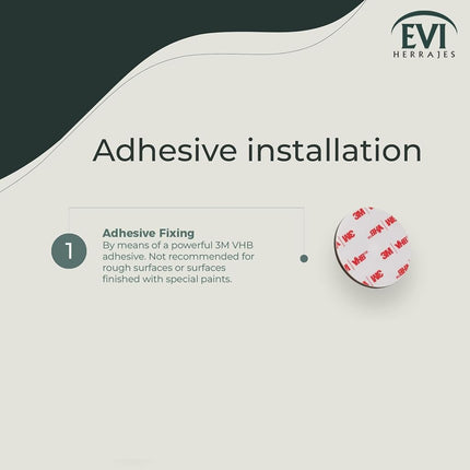 EVI Herrajes | Adhesive Golden Door Stop | White Rubber | No Screws |