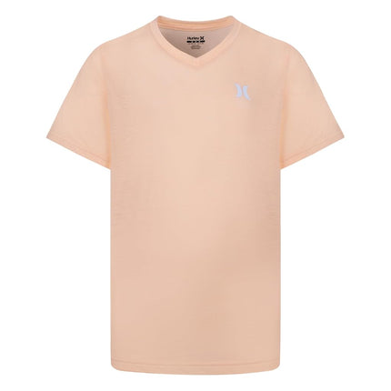Hurley Boys' Soft Basic Cloud Slub T-Shirt, Faded Mango/V-Neck, Small