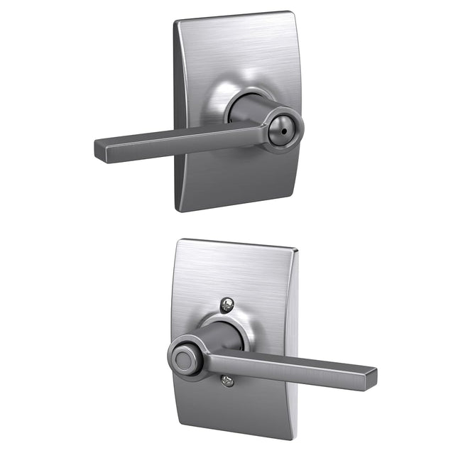 Schlage F40 LAT 626 CEN Century Collection Latitude Privacy Lever, Satin Chrome