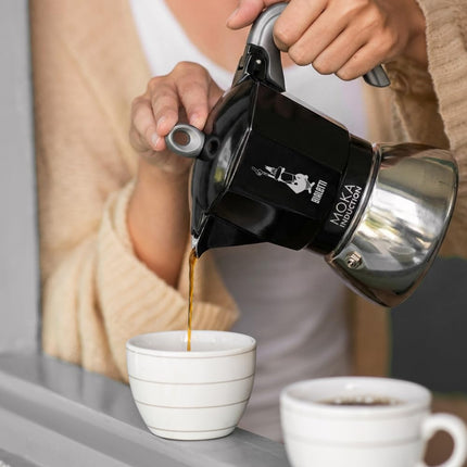 Bialetti - Moka Induction Coffee Maker, Suitable for all types of hobs, 2 Espresso Cups (100 Ml), Black
