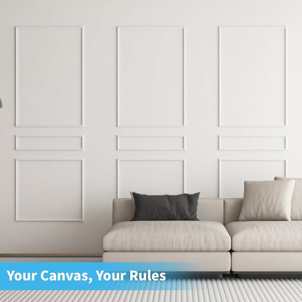 Art3d Peel and Stick Door & Wall Moulding Kit, Self-Adhesive Paintable Wainscoting Panels for Wall Decor, 1 Set-3 Frames, Top 88x56 CM & Miidle 15x56 CM & Bottom 51x56 CM