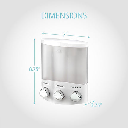 Better Living Euro Trio 3 Button Shower Dispenser, White