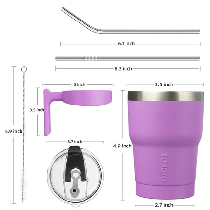 BJPKPK 300 ml Mini Tumbler with Lid, Straw & Handle, Insulated Steel Cup