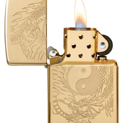 Zippo Ying Yang High Polished Lighter, Brass, One Size