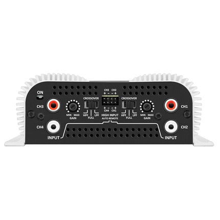 Taramp's DS 440x4 440 Watts RMS 4 Channels 2 Ohms Amplifier Multichannel Class D Full Range, Crossover High/Low Pass Bridgedable, Aluminium, RCA, Car Show Power System