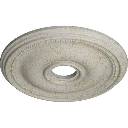 18 1/8"OD x 3 3/4"ID x 1 1/8"P Bradford Ceiling Medallion (Fits Canopies up to 4 3/8"), Hand-Painted Pot of Cream Crackle