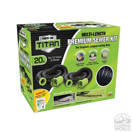 Thetford Titan 17853 15ft 15-Foot Premium RV Sewer Hose Kit-Thetford-17853, Black/Green