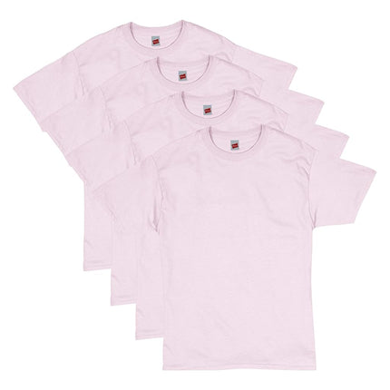 Hanes Essentials Men's T-Shirt Pack, Men's Short Sleeve Tees, Crewneck Cotton T-Shirts for Men, Value Pack, Pale Pink - 4 Pack, XX-Large