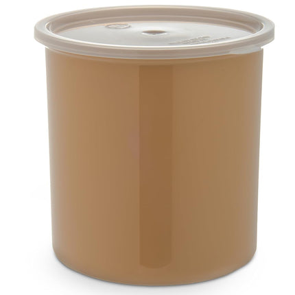 Carlisle FoodService Products Classic Round Storage Container Crock with Lid for Kitchen, Restaurants, Home, Plastic, 2.7 Quarts, Beige
