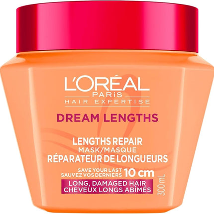 L'Oreal Paris Elvive Dream Lengths Hair Mask, Nourishing & Strengthening Treatment, Enriched with Castor Oil, For Long, Damaged Hair 300ml