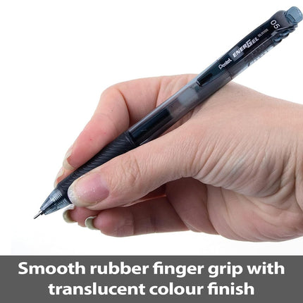 Pentel BLN105 Gel Ink Rollerball Pens with Click Top 0.25 mm line and 0.5 mm Ball Diameter 12 mm red