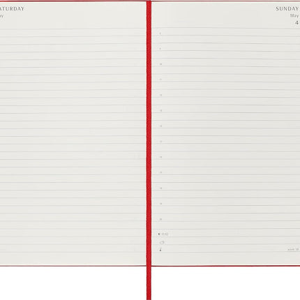 MOLESKINE - 2025-12 Month Daily Hard Cover Diary - Large - Scarlet Red