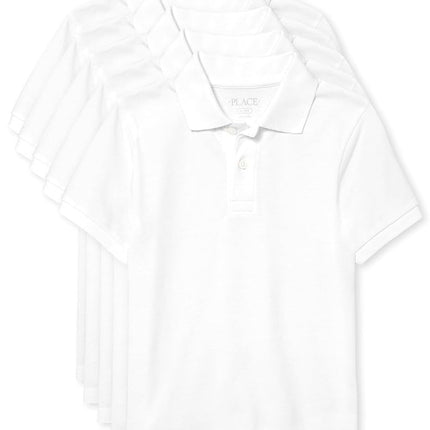 Lot de 5 Polos Piqué Manches Courtes Garçon The Children's Place, Blanc, Taille XX-Large US