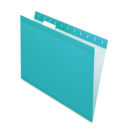 Pendaflex Hanging Folder, Aqua, 1/5 Tab, Letter, 2