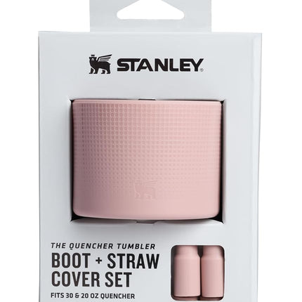 STANLEY Quencher Boot and Straw Cover Cap | Anti-Slip Silicone Protector for 20 & 30 oz Tumbler with Handle | Accessory Set for Stainless Steel Drinking Cup | Pink Dust