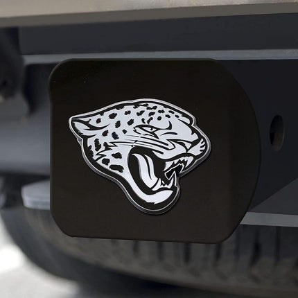 FANMATS 21543 Jacksonville Jaguars Black Metal Hitch Cover with Metal Chrome 3D Emblem