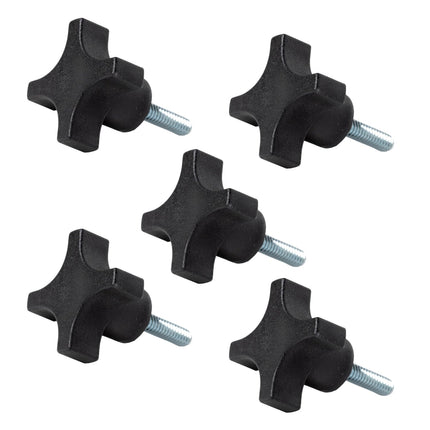 POWERTEC QNB3008 4-Point Stud Knob, 1/4"-20, 5PK