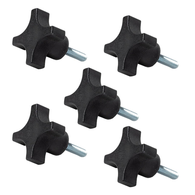 POWERTEC QNB3008 4-Point Stud Knob, 1/4"-20, 5PK