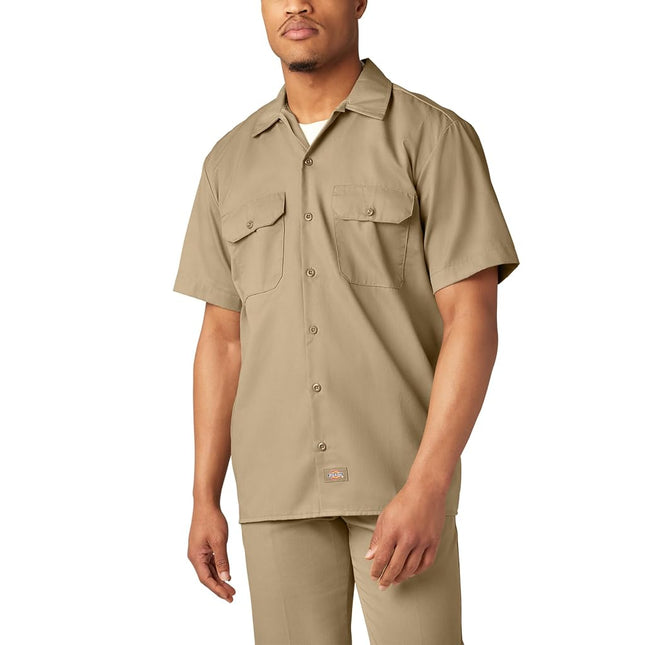 Dickies Men's Big-Tall Short-Sleeve Work Shirt,Khaki,3X