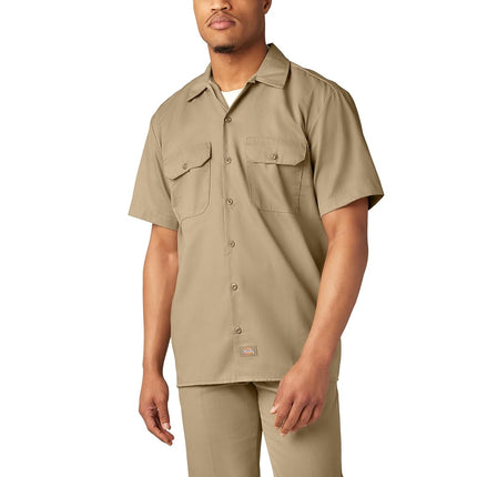 Camisa de trabajo de manga corta Dickies para hombre – Camisas de twill duraderas con botones para hombre, uniforme ligero para uso diario, 3XL Alto, 3XL Grande Alto