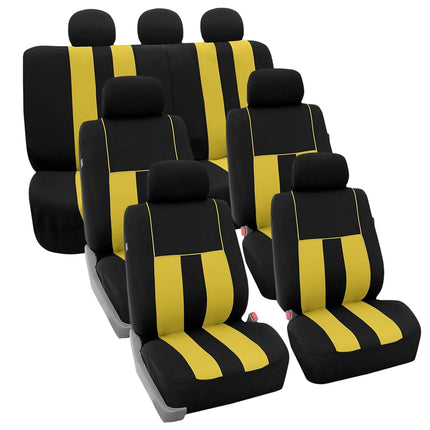FH GROUP FH-FB036217 Striking Striped Seat Covers Yellow / Black Color - Fit Most Car, Truck, Suv, or Van