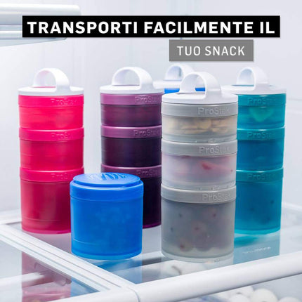 BlenderBottle ProStak Expansion 2 Pak (2x 250ml)| Twist n' Lock Storage Jars with Pill Tray | black