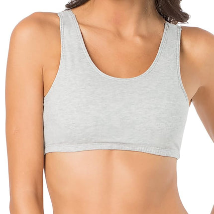 Fruit of the Loom Women's Built Up Tank Style Sports Bra, Black/White/White/Heather Grey 4-Pack, 50
