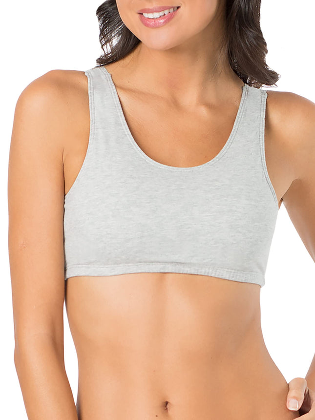 Fruit of the Loom Women's Built Up Tank Style Sports Bra, Black/White/White/Heather Grey 4-Pack, 50