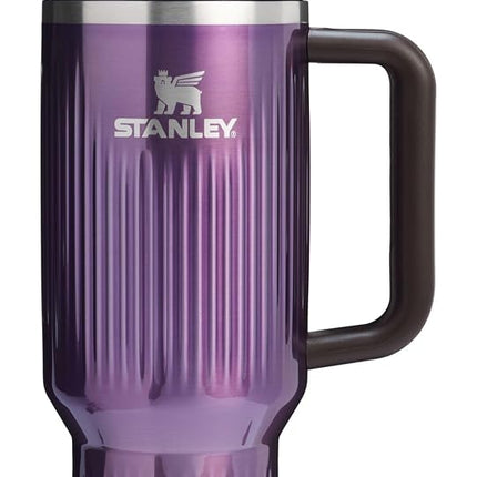 Stanley Quencher H2.0 Tumbler with Handle and Straw 40 oz | Flowstate 3-Position Lid | Cup Holder Compatible for Travel | Insulated Stainless Steel Cup | BPA-Free | Fluted Wisteria Shine