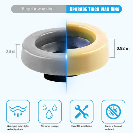 MENNTY Standard Toilet Wax Ring Kit with Hardware for 3 or 4 in Drain