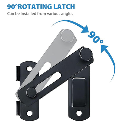 Alise 2Pcs Flip Latch Gate Latches, 4 inch Heavy Duty SUS304 Stainless Steel Gate Hardware,Safety Door Lock for Barn Wood Fence, Sliding French Doors. Matte Black MS9500B-2P
