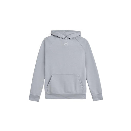 Under Armour Kids Rival Fleece Hoodie (Big Kid), (012) Mod Gray / / White, L
