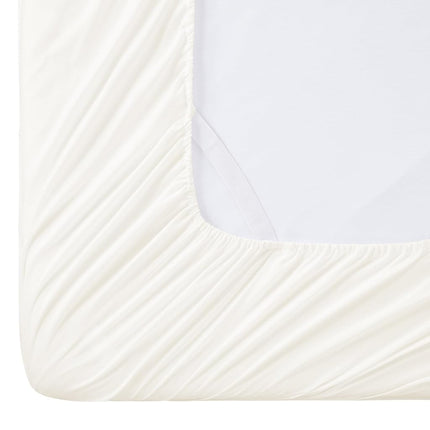 King Size Fitted Sheet Only with Full Elastic & Built in Corner Sheet Straps to Prevent Shifting - Soft & Breathable Brushed Microfiber Bottom Sheet, King, Ivory