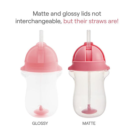 Munchkin Click Lock Any Angle Weighted Straw Cup, 10 Ounce, 2 Count, Pink/Purple